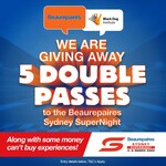 Win 1 of 5 Double Passes to Supercars Sydney Cup from Beaurepaires