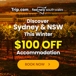 $100 off Select Prepaid Hotel Bookings in NSW (Valid for 14/6-31/12, $199 Minimum Spend) @ Trip.com