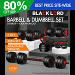 [eBay Plus] Black Lord 40kg 7in1 Adjustable Barbell, Kettlebell, Dumbbell Set $79 + Post ($0 to Selected Area) @ oz-g-day eBay