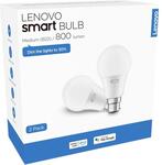 Lenovo Smart White Bulb B22 2 Pack (2022, Tuya) $9 + Delivery ($0 C&C/ in-Store) @ JB Hi-Fi
