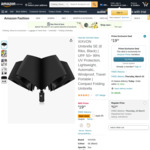 [Prime] XIXVON Umbrella SE (8 Ribs, Black) | UPF 50+ 99% UV Protection $14 Delivered @ XIXVON AU via Amazon AU