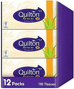 Quilton 3 Ply Aloe Vera Facial Tissues, 12 Boxes of 110 Tissues $20.53 ($18.48 S&S) + Delivery ($0 Prime/ $59 Spend) @ Amazon AU