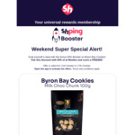 $1.50 Back in Shping Rewards on Byron Bay Cookies 100g (Currently $1.50 at Woolies) @ Shping (Activation Required)