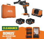 AEG 18V 2 x 4.0Ah FORCE Brushless Hammer Drill Kit $199 + Delivery ($0 with OnePass/ C&C/ in-Store) @ Bunnings