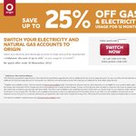 Origin Energy 25% off Electricity and Gas (NSW Only)