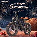 Win a Cycrun Electric Bike (Valued at US$1,199.99) or 1 of 3 Gift Boxes from Cycrown