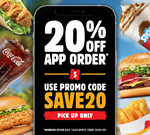 20% off App Order with Minimum $20 Spend - Pickup Only @ Hungry Jack's App