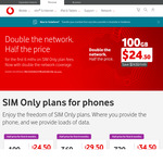 [WA] SIM Only Doubled Data Mobile Plans - Half Price for 6 Months: 100GB $24.50 Per Month, 360GB $29.50, 720GB $34.50 @ Vodafone