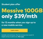 Optus Choice Plus 100GB SIM Student Plan (No Student ID Check Required) - $39/Month for 12 Months (Ongoing $59/Month) @ Optus