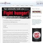 Free Weekly DVD Rentals with Donation of Can of Food for Charity - Australia Wide