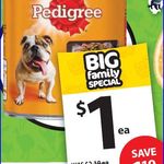 Pedigree 700g Dog Food Varieties $1.00 at Woolworths (save $1.19)