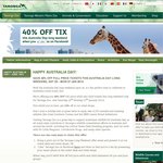 Taronga Zoo 40% off Full Price Admissions and 10% off at Retail Shops [FB Required]