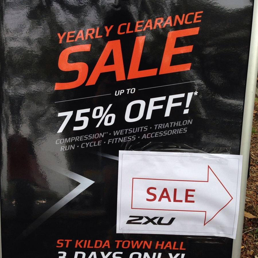 2XU Yearly up to 75% off [St Kilda Hall, Vic] OzBargain