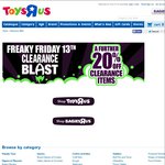 20% More off Clearance Items at Toys R Us and Babies R Us