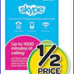 1/2 Price Skype Cards @ Woolworths, Coles & BIG W (Starts 8/10)