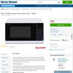 Sharp 750W Compact Microwave Oven $60 (After $5 Sign Up) Was $89 @ Harvey Norman