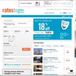 RatesToGo: an Extra 18% off on Hotels