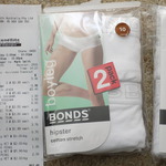 Bonds Womens' Hipster Boyleg Undies 2 Pack White Only (Clearance) $5.60 @ Coles