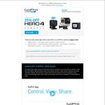 25% off GoPro Hero4 Cameras - GoPro Hero4 Session US $225 (~AU $347.46), Silver US $299 (~AU $498), Black US $375 (~AU $624)