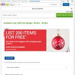 200 Free Listings on eBay 26/11/15 to 29/11/15