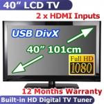 $599 40"/101cm Full HD 1080P LCD TV with Built-in HD Tuner and USB Input - Piano Black Finish