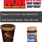 Kraft Hazelnut Spread 450g $0.99 & Magnum Tubs 450g $2.50 @ NQR VIC (Starts Monday)