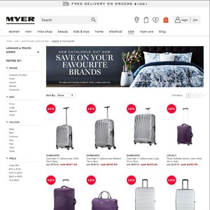 american tourister luggage myer