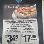 $3.95 Extra Value, Chef's Best and Traditional Pizzas (Pickup) at Domino's Pizza Dandenong VIC