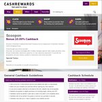 Cashrewards - Cashback Increase to 10% Sitewide at Scoopon