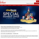 Event Cinemas Gift Cards $60= $70 and $40= $50 (Cinebuzz Members)