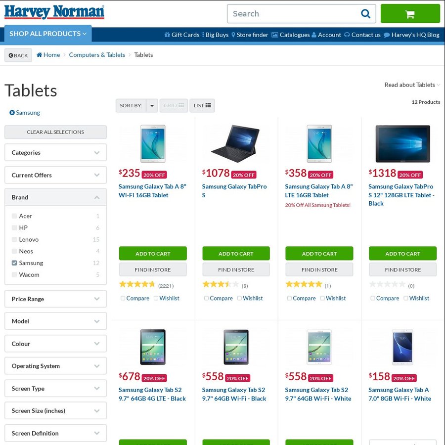 samsung 8 inch tablet harvey norman