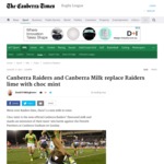 8,000 500ml Bottles of Canberra Milk RAIDERS Choc Mint to Be Given Away at Raiders Vs Panthers (Canberra Stadium, 20/8)
