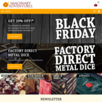 Black Friday - 20% off All Dice and RPG Items, Plus Factory Direct Dice Sets @ Imaginary Adventures