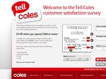 Coles $5off on purchases over $100 after completing Survey