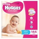 Huggies Infant Mega Pack Boy and Girl Nappies 144 (4-8 Kgs) $26.99, Save $13 at Baby Bunting