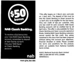 $50 for Opening an NAB Classic Banking account