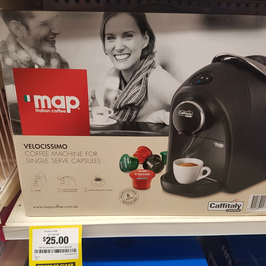 QLD Map Velocissimo Pod Coffee Machine 25 Was 109 Officeworks Brisbane CBD OzBargain