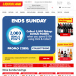 2000 Bonus Flybuys Points (Worth $10) with $100 Click & Collect @ LiquorLand