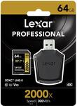 Lexar Professional 2000x 64GB SDXC UHS-II Card 300MB/s Read $94.45 Shipped @ Amazon AU