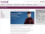 Qatar Airways - for 3 Days Only! up to 25% off