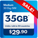 Lebara Prepaid 30-Day Medium SIM Plan $10 (Was $29.90, Unlimited Calls & Text to Australia & 30 Countries, 35GB Data)