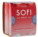 Half Price Cocktails - SOFI Spritz Wild Berries & Pomegranate 4pk $10 @ Liquorland