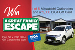 Win 1 of 5 Mitsubishi Outlanders Worth $38,940 or 1 of 50 $500 BIG4 Holiday Gift Cards from San Remo