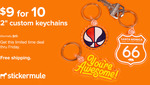 10 51×51mm² Custom Keychains $13 (Normally $34) + Free Shipping @ Sticker Mule