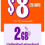 $8/28 Days 2GB Prepaid Mobile with Unlimited Standard Australian Talk & Text for 12 Renewals (Was $10/28 Days) @ amaysim