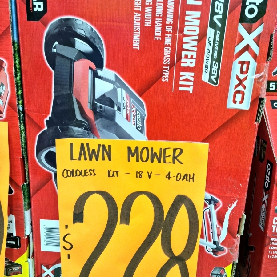 Ozito PXC 2 x 18V Cordless Lawn Mower Kit 228 Bunnings OzBargain