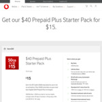 Vodafone 50GB $40 SIM 28 Day for $15 Delivered + $12 ShopBack Cashback @ Vodafone