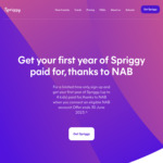 Free First Year of Spriggy (Save $60) for NAB Customers @ Spriggy