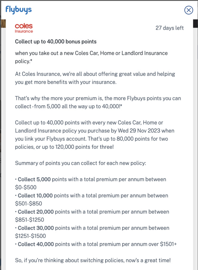 5,000-40,000 Flybuys Points with Coles Car, Home, Landlord Insurance ...