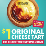 [VIC, NSW, QLD, WA, ACT] $1 Original Cheese Tarts (First 100 Customers) @ Hokkaido Baked Cheese Tart